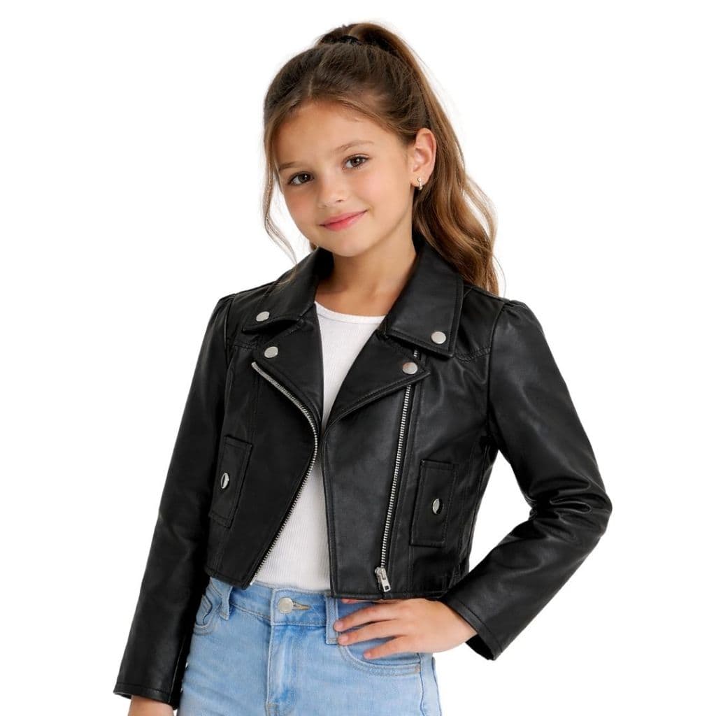 Jaqueta Couro Infantil Menina 4 ao 12 Coleção Outono Inverno / Jaqueta Infantil Feminino