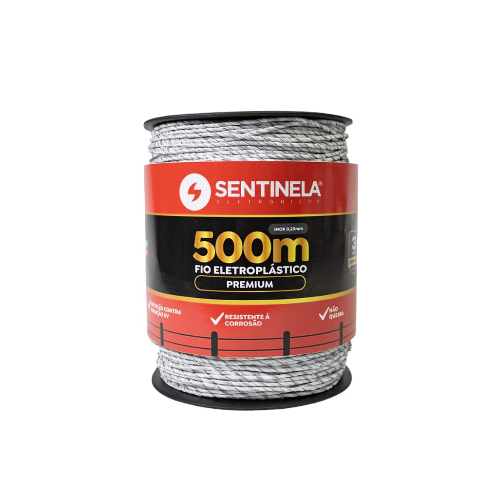 Fio Super Premium Cerca Elétrica Rural 500m 24 fios de Náilon 6 fios de Aço Inox 304 Alta Qualidade