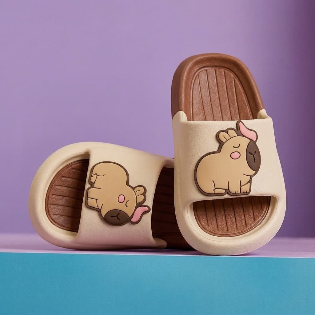 Chinelo Capivara Slide Infantil Menino Menina Nuvem Leve Macio Confortável Envio Imediato