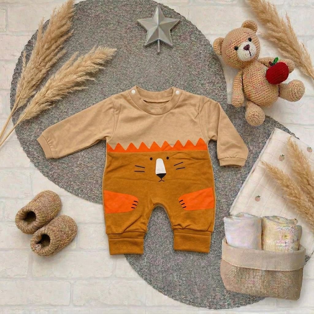 Macacão Bebe Ursinho Com Orelhinhas Algodao Luxo Roupa De Sair Enxoval Maternidade Pijama