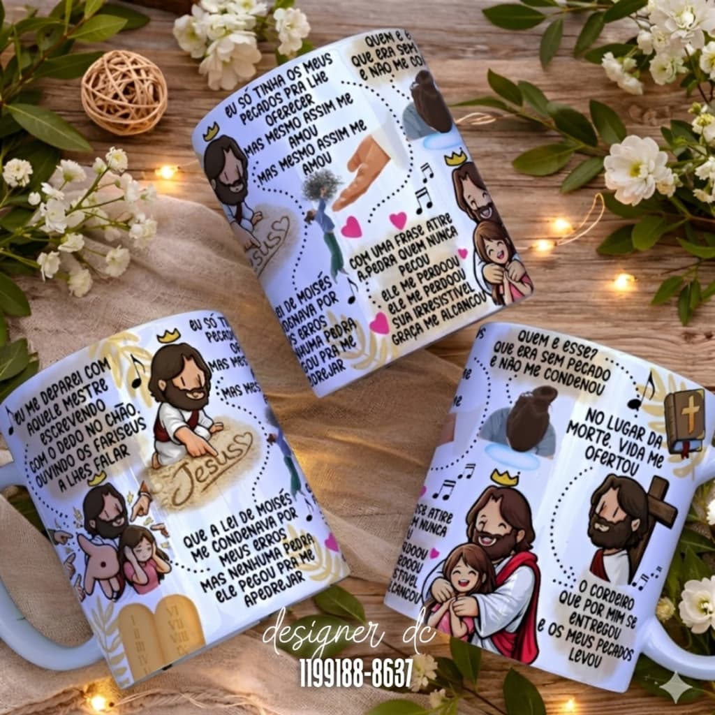 Caneca Quem É Esse Jesus Caneca Gospel Personalizada Presente Cristão Criativo 325ml
