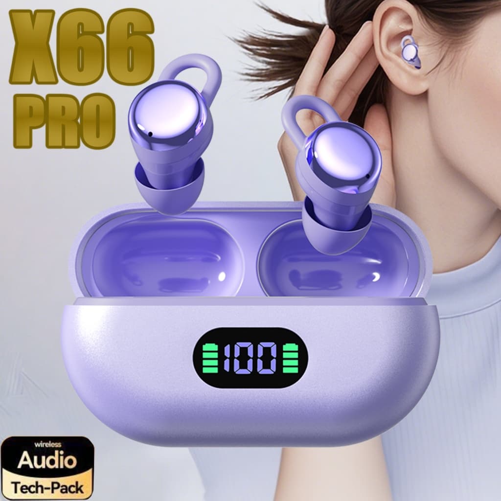 Fone Bluetooth 5.4 X66 Pro TWS Sem Fio Microfone Redução de Ruído ENC Som HD Gamer para Celular