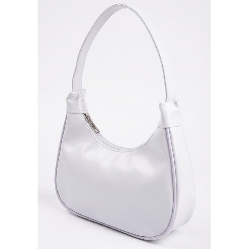 Bolsa Femenina de Ombro Branca  Meia Lua de Ombrinho Pequena