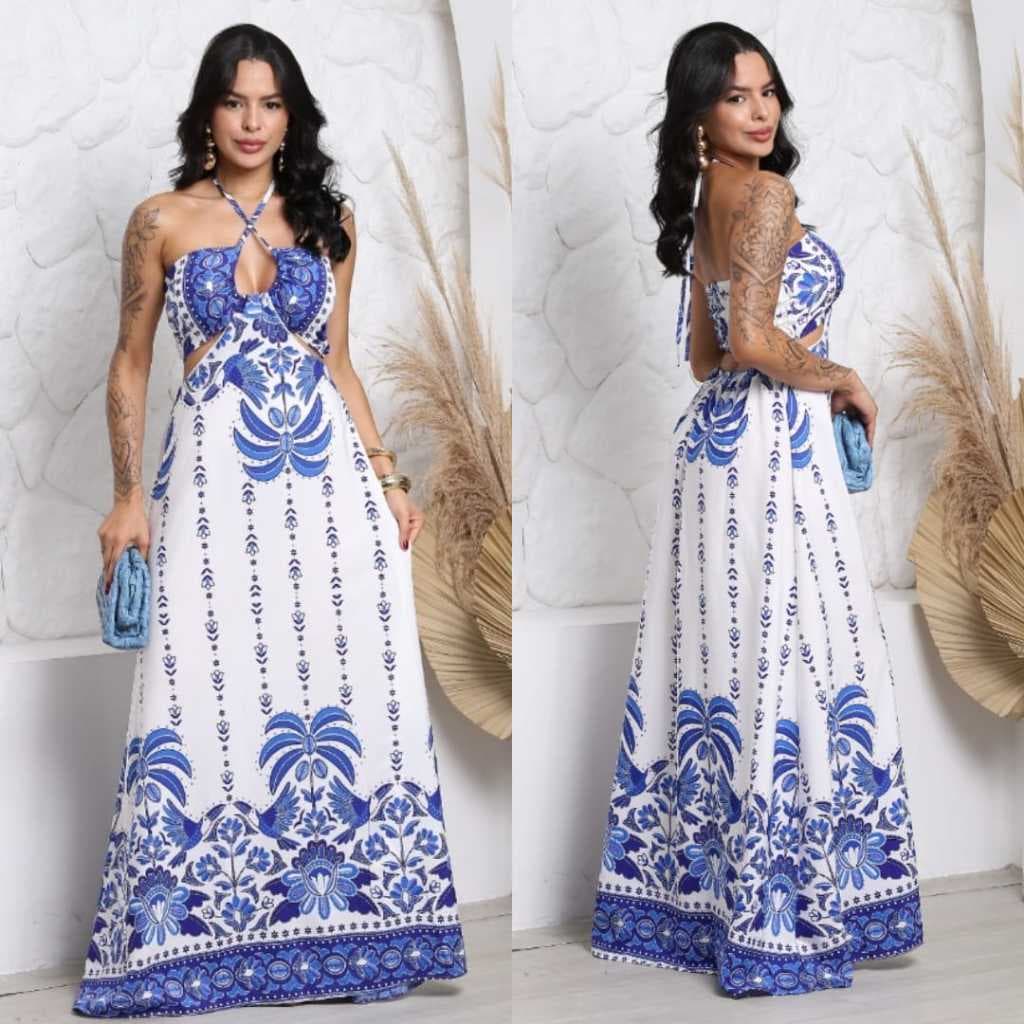 Vestido Longo Floral Inspiração Tendência Moda Blogueira Luxo 2026 in