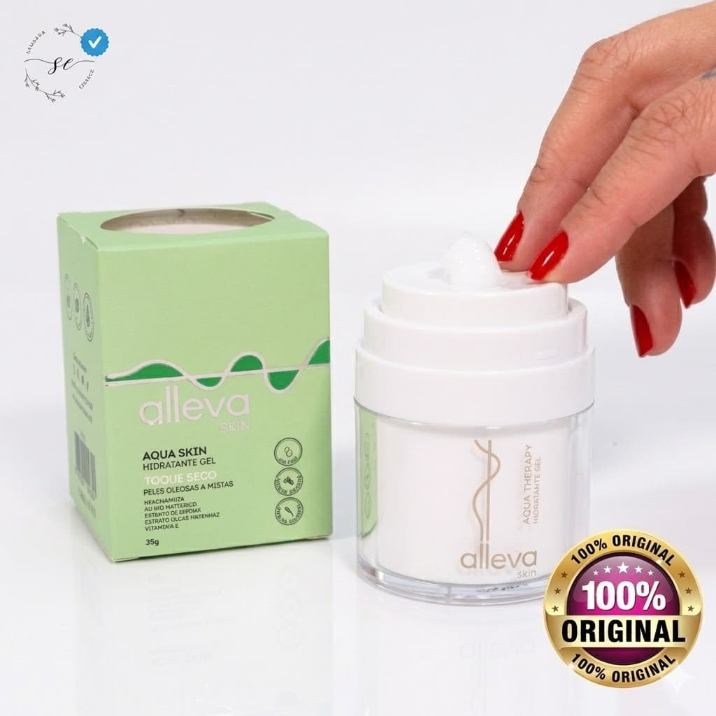 Hidratante Facial Para Pele Oleosa Mista e Seca Textura em Gel Toque Seco: Rápida Absorção Alleva