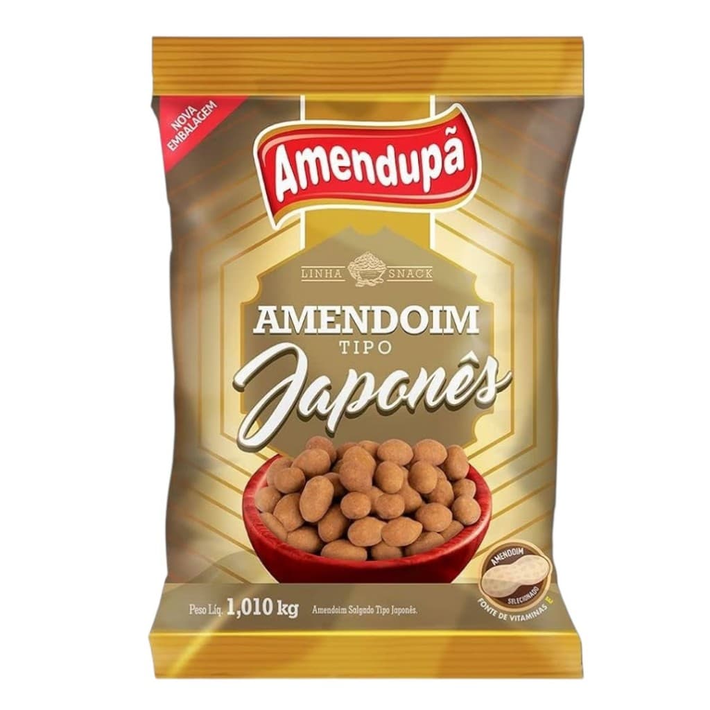 Amendoim tipo Japonês Amendupã - Salgado - Muito Crocante - Pacote 1 Kg