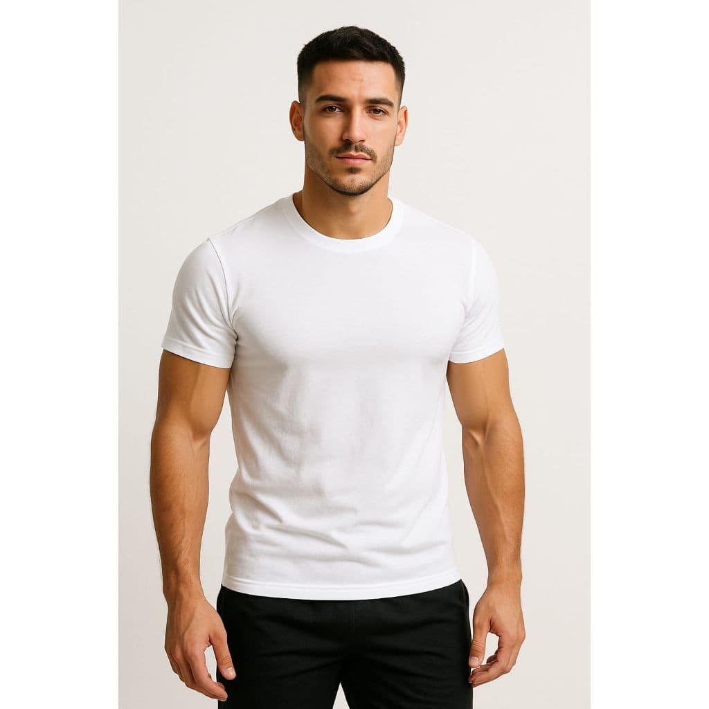 Camiseta Lisa Básica Manga Curta Poliéster Masculina Premium – Dia a Dia e Academia