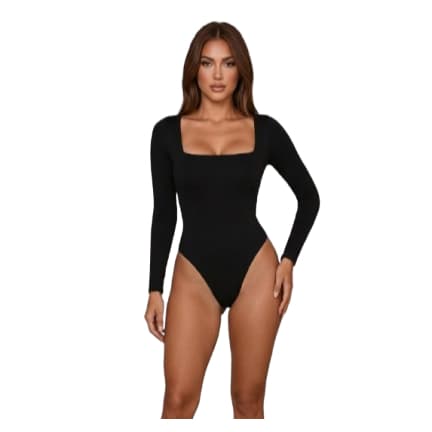 Body feminino | Bori manga longa | bodi Preto | Body Collant