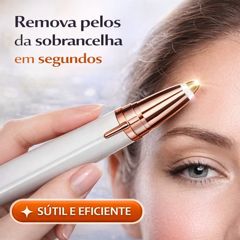 Caneta Depiladora Sobrancelha Elétrica Recarregável USB Sem Dor Aparador Facial Feminino LED