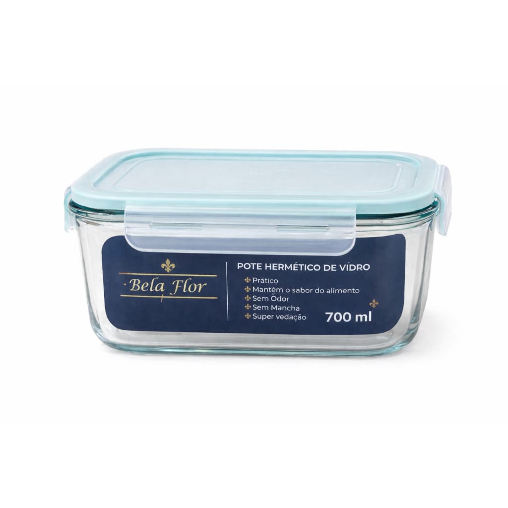 Pote de Vidro com Tampa Hermética para Alimentos Organizador de Cozinha Vedação Segura 700ml