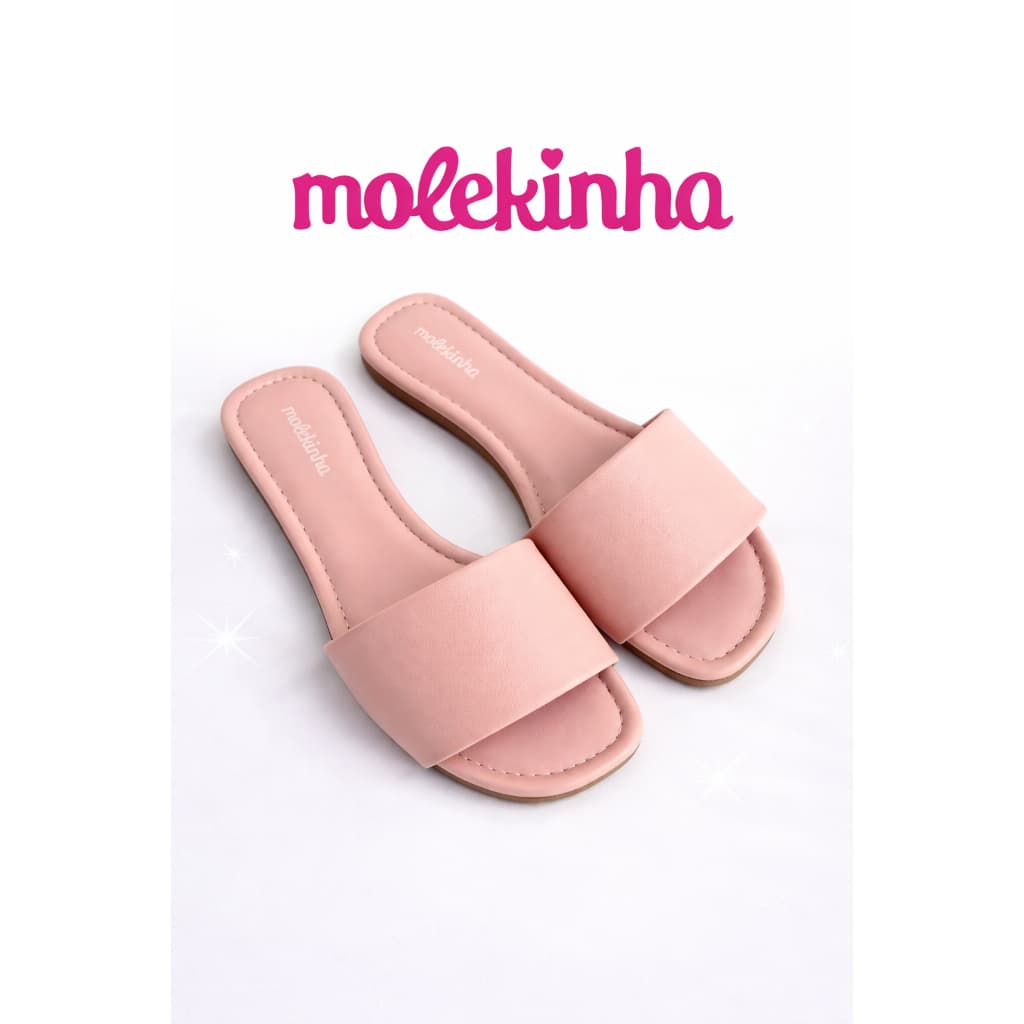 Rasteirinha Infantil Molekinha Feminina Rosa Claro