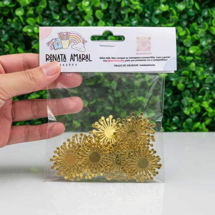 Aplique de Flor para Personalizados Lamicote 250G – ENVIO IMEDIATO (Apenas Recorte - Sem Pérola) - 30/50 un