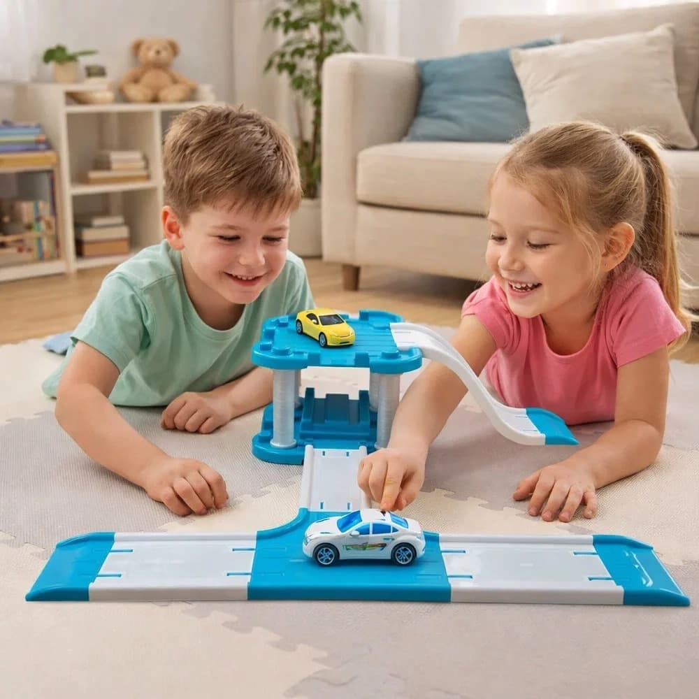 Pista de Corrida Estacionamento Brinquedo Infantil Carrinhos Interativos Educativo