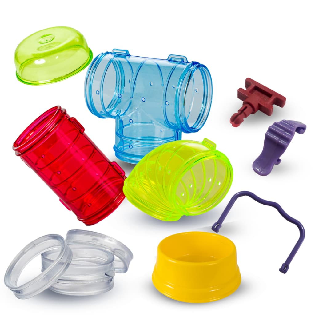 Kit Tubos Acrílicos Gaiola Hamster Jel Plast Pequeno
