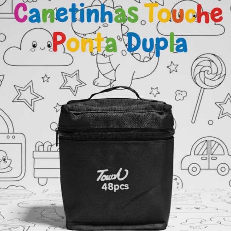 Canetas Touch Marker 48 Cores Profissionais Ponta Dupla Álcool Para Desenho Manga Ilustração Com Estojo