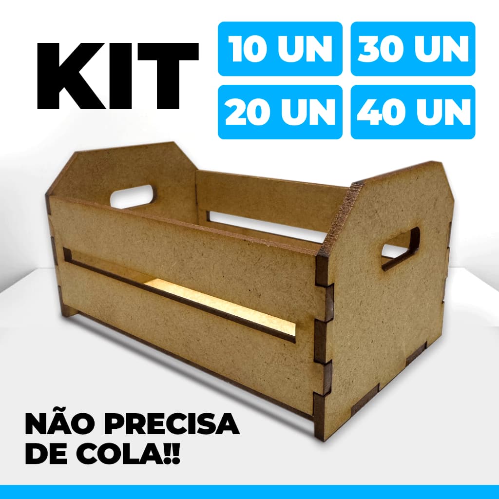 Kit 10/20/30/40 Mini Caixotes em MDF Cru - Lembrancinhas - Festas - Artesanatos - Porta Docinhos