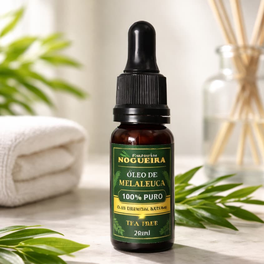 Óleo Essencial de Melaleuca Tea Tree 100% Puro Essências Nogueira Conta-Gotas Antibacteriano Natural