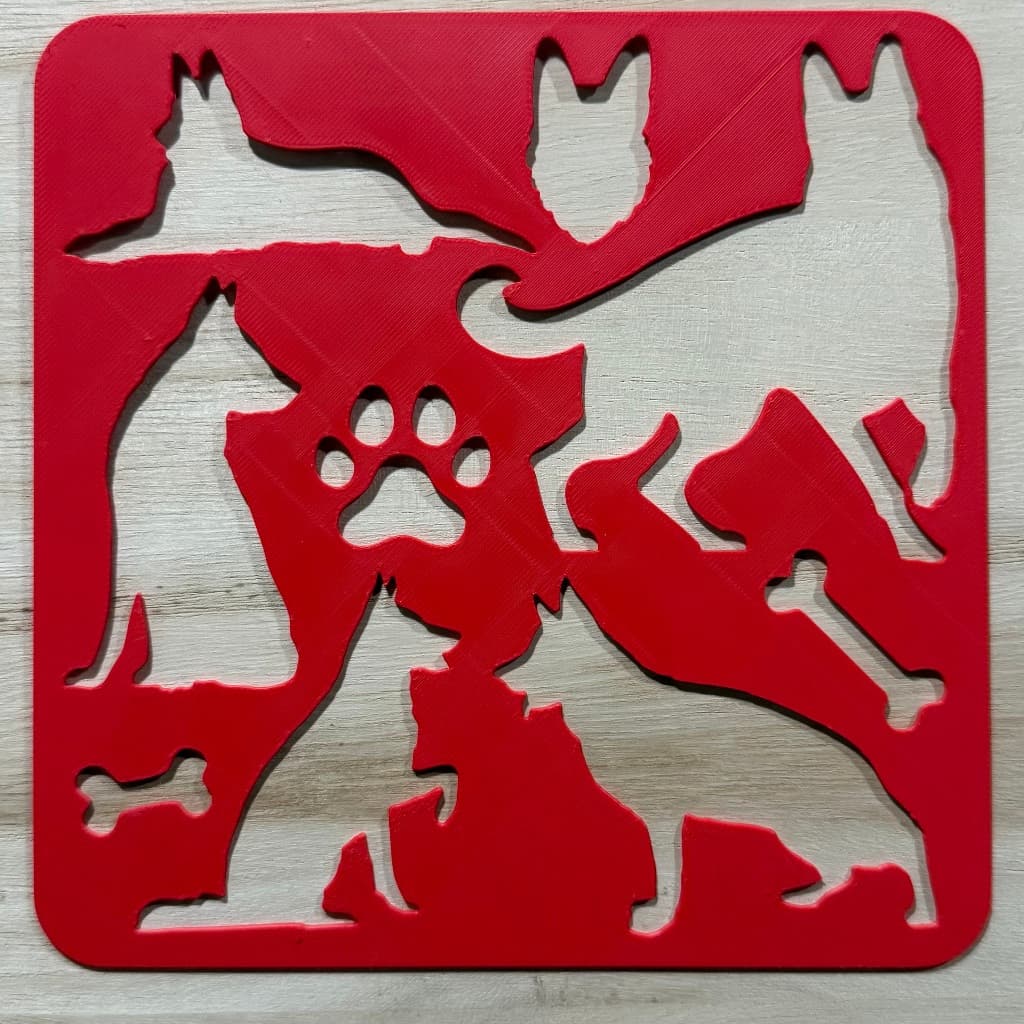 Stencil Pastor Alemão Brinclinc 16x16cm | Silhueta Cachorro Artesanato Pintura Presente Pet