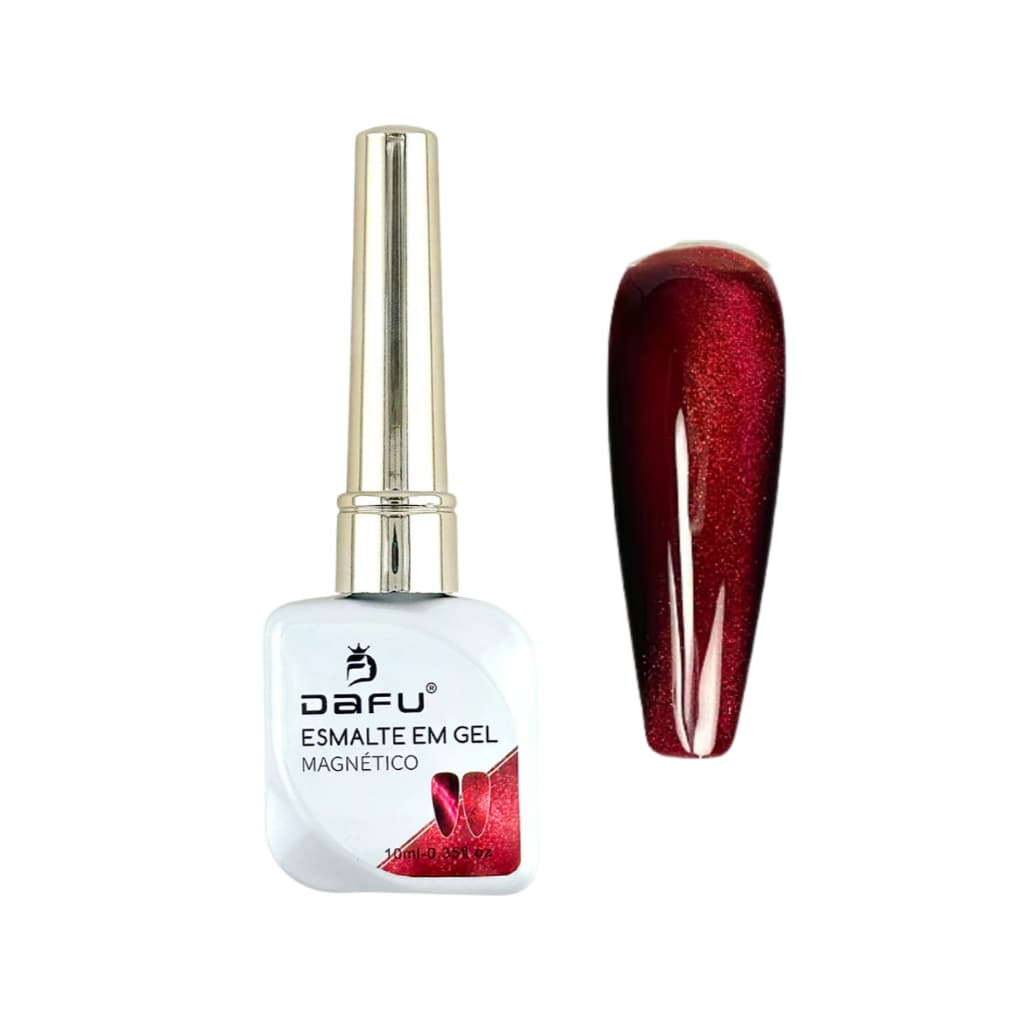 Esmalte em gel vermelho/Prata magnético olho de gato 10ml DAFU