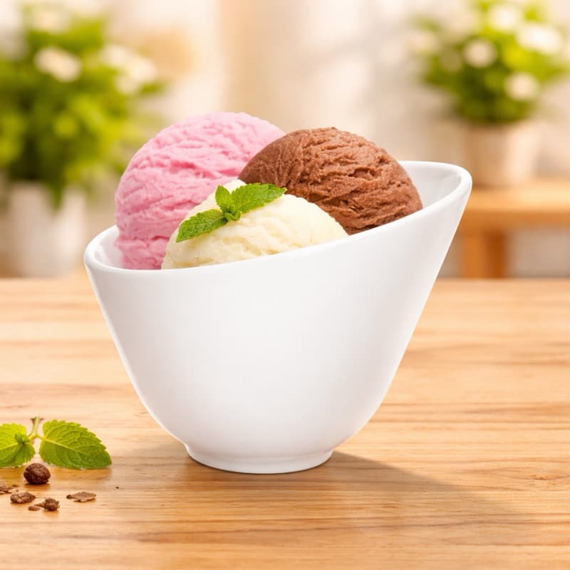 Tigela Oval Angular 500ml em Melamina Branca | Bowl Moderno Resistente para Sopas, Saladas, Frutas e Finger Food