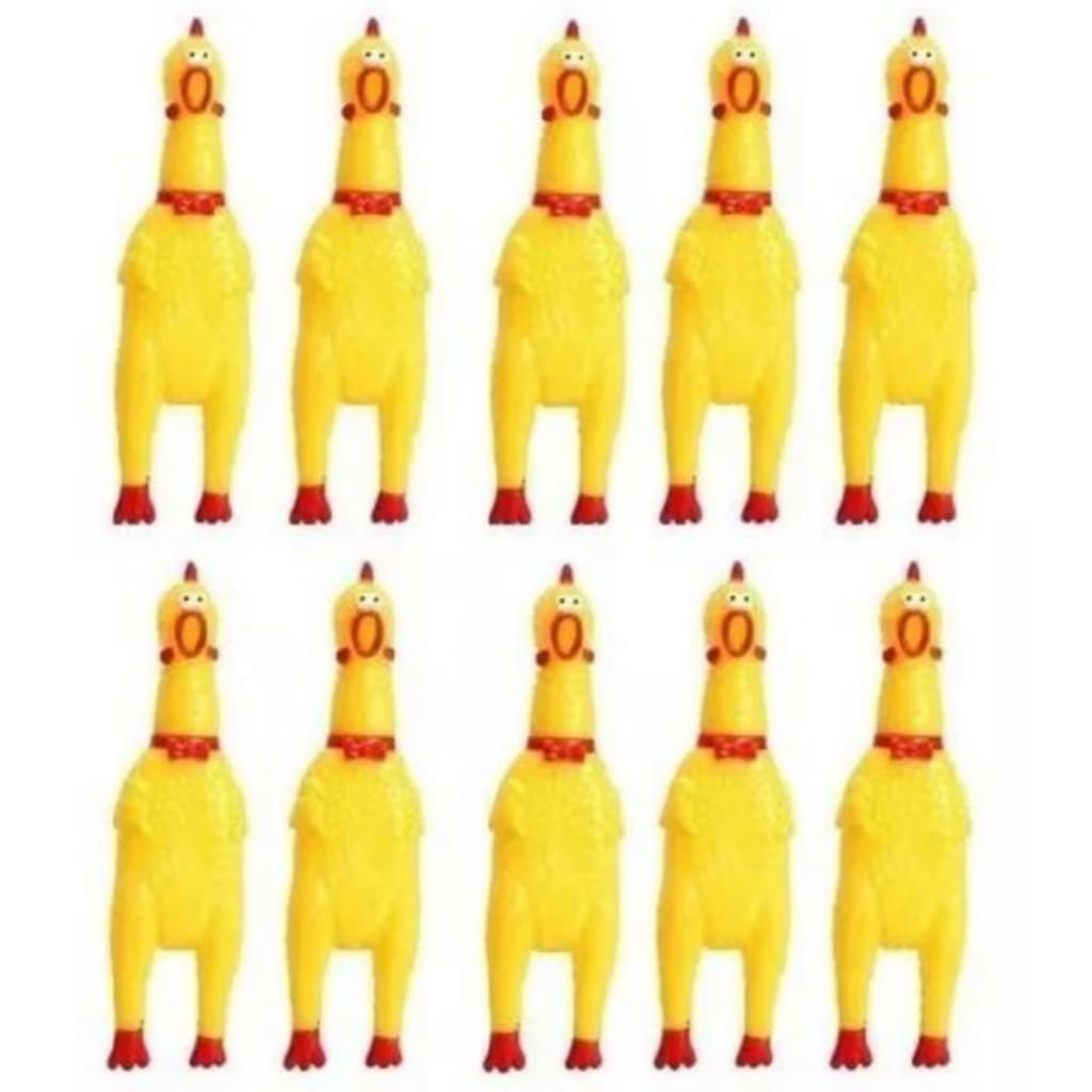 10 Galinha Mordedor Borracha Frango Brinquedos Cão Pet Apito Sonoro Cachorro