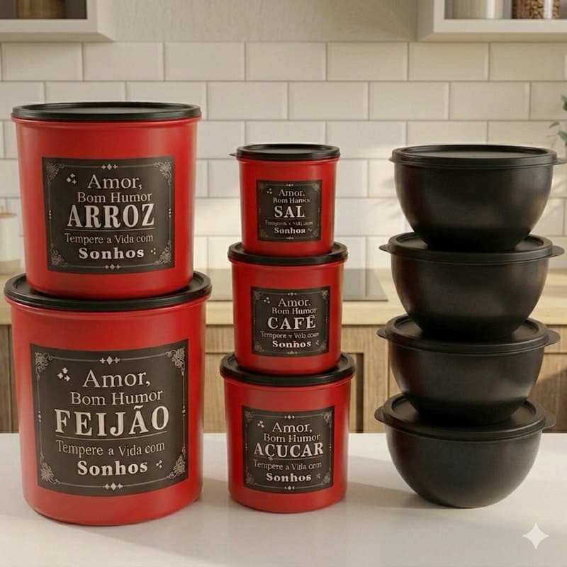 Kit Mantimento 5 Peças + 5 saladeira de 1,4L