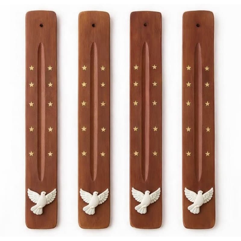 Incensário de Madeira com | Porta Incenso Religioso Umbanda Decoração Zen Limpeza Energética Aromaterapia