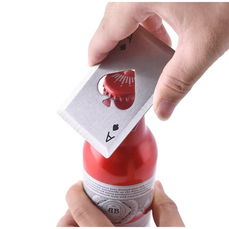 Abridor de Garrafa Carta Ás de Espadas em Aço Inox | Abridor Baralho Luxo | Presente Malandragem Umbanda | Ze Pilintra