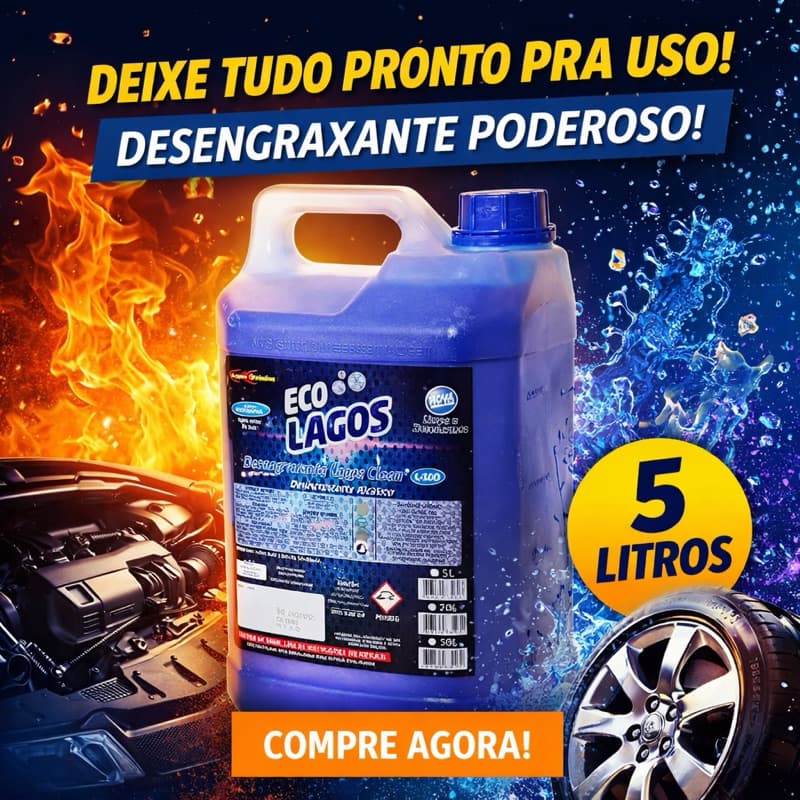 Desengraxante Automotivo Profissional Eco Lagos L.100 5L – Remove Graxa Pesada de Motor e Peças com Alto Poder de Limpez