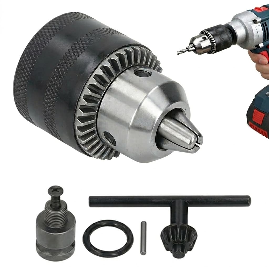 Mandril de Broca 1.5-13mm Adaptador Chave de Impacto 1/2-20UNF com Chave e Conversor