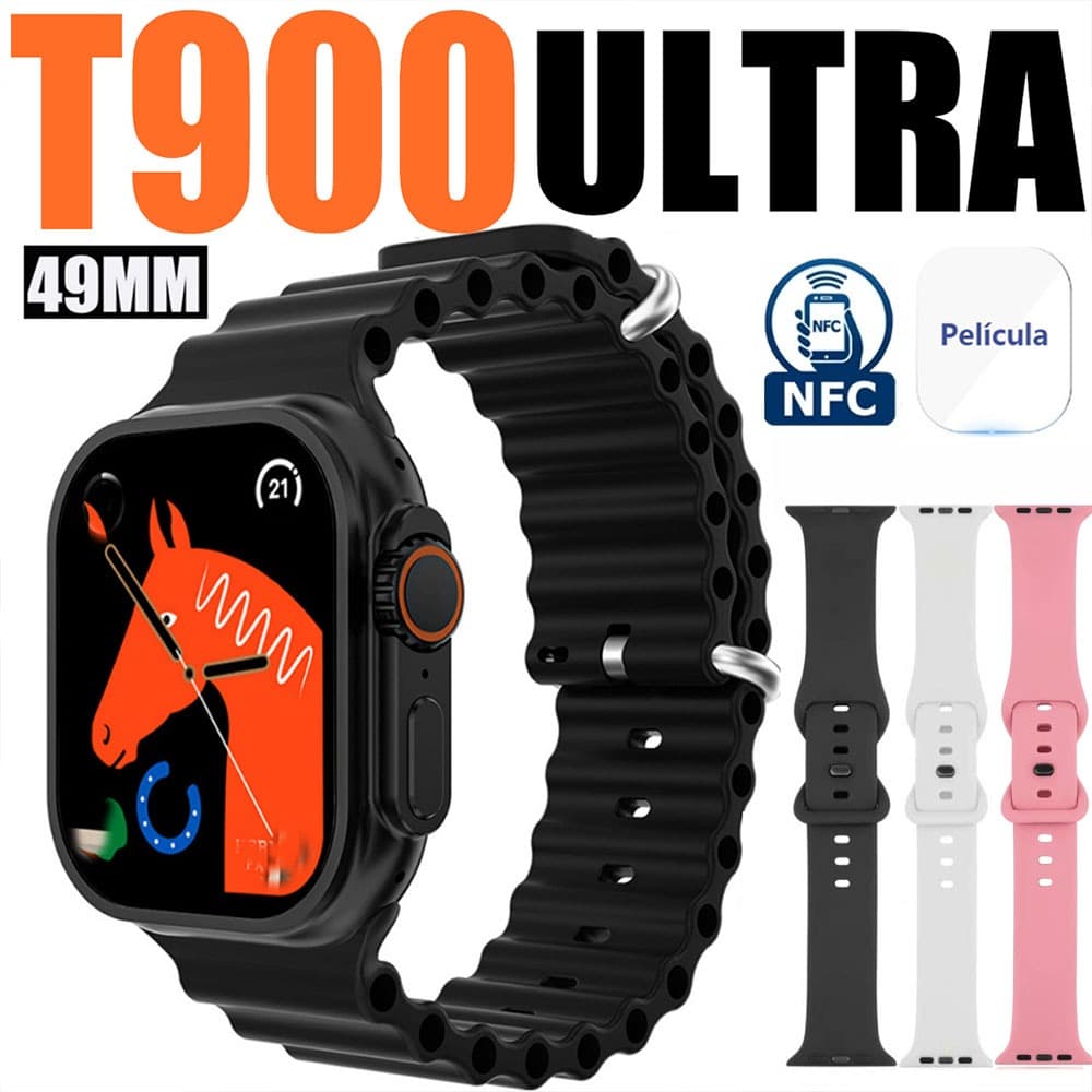 T900 Ultra Smartwatch Relógio Inteligente Prova Bluetooth Monitoramento De Saúde Exercício Contagem
