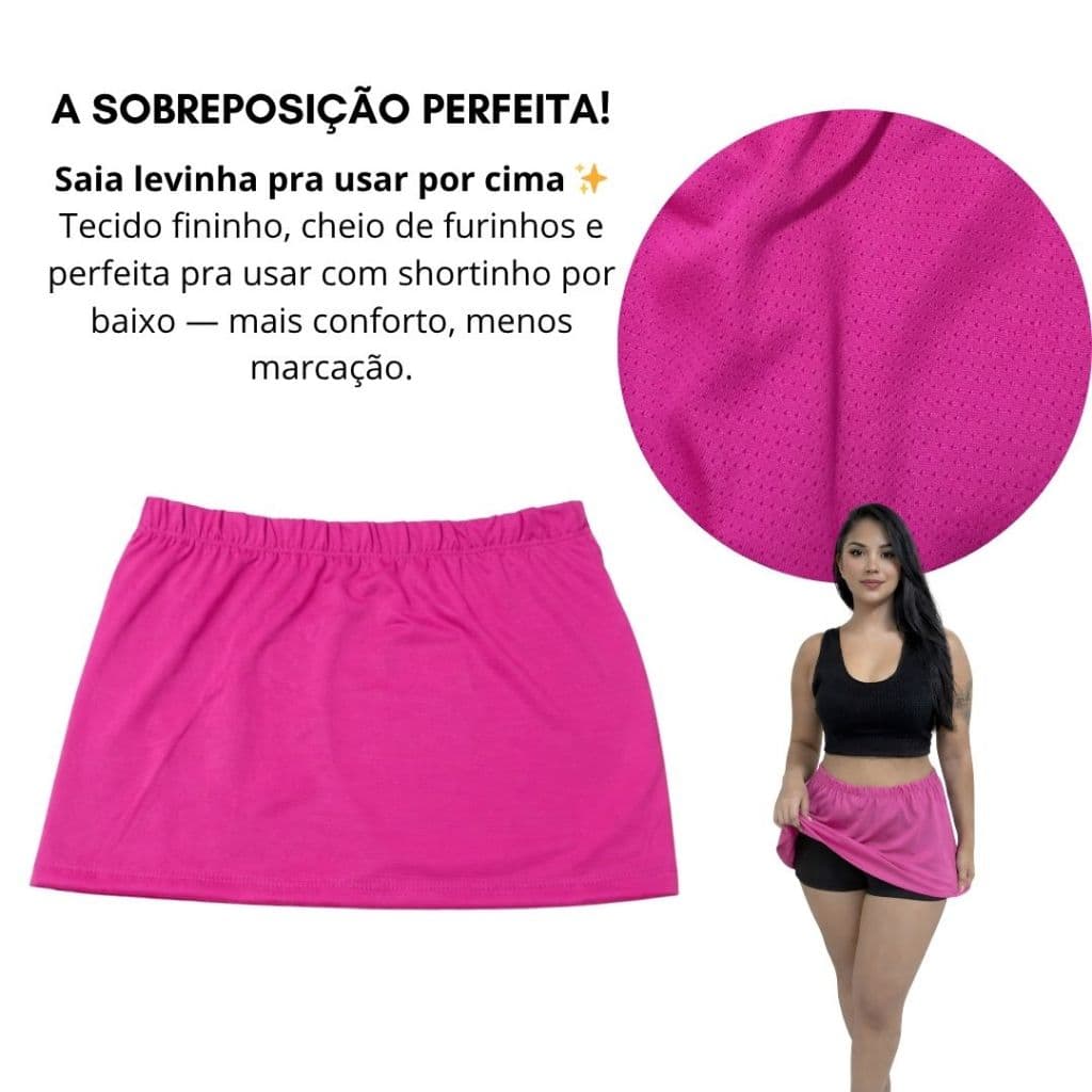 kit 2 saia dry poliester academia sobreposicao cobre legging feminino treino moda fitness funcional roupa academia