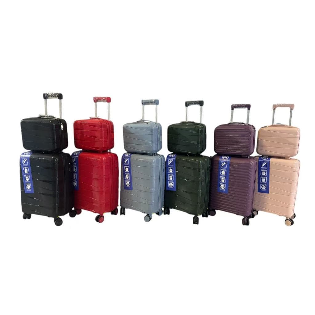 kit mala de viagem bordo 10kg + frasquera polipropileno, roda removivel