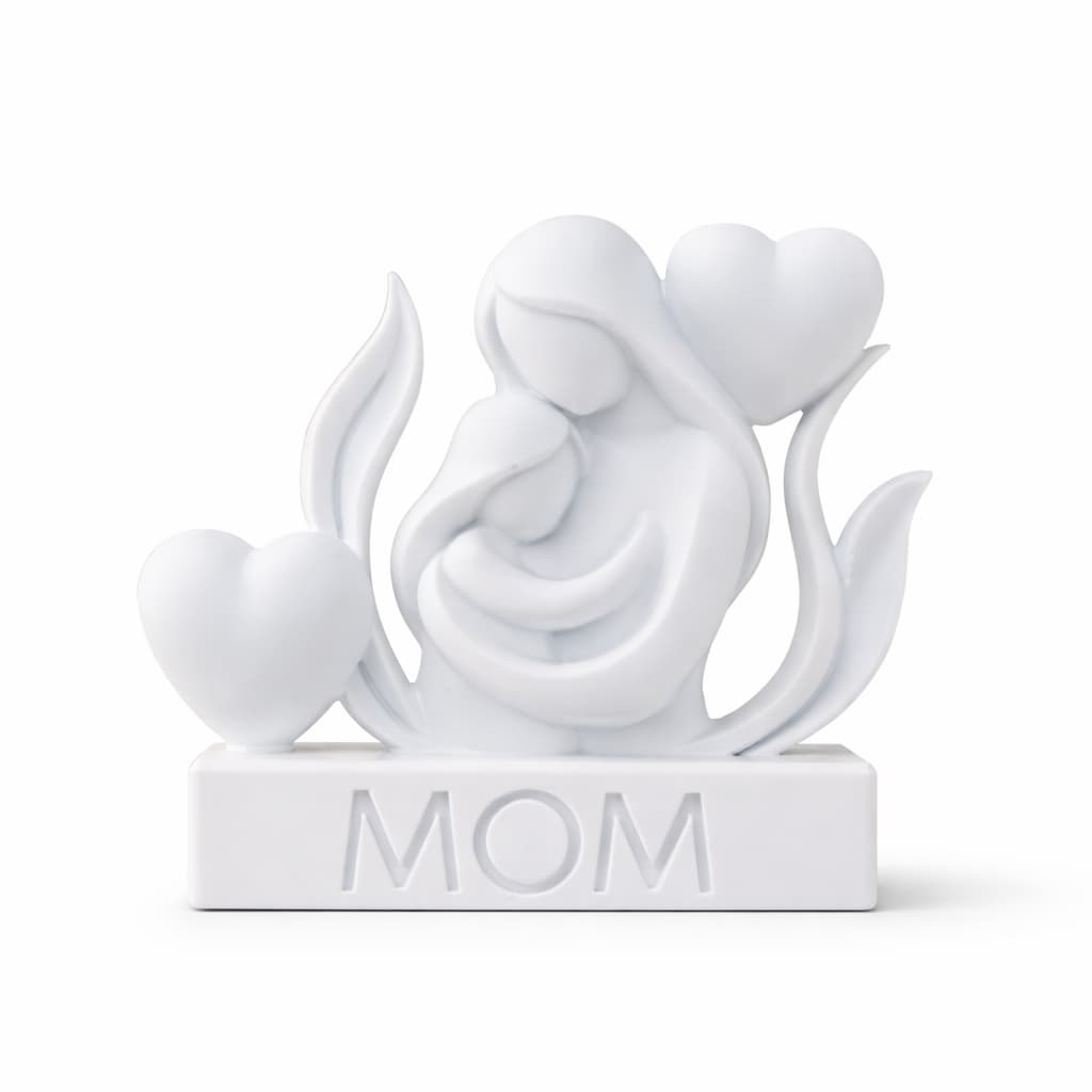 Escultura Mae E Filha Presente Dia Das Mães Decoração Amor Branco