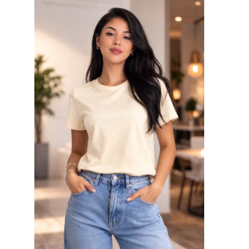 Blusa feminina básica algodão lisa promoção manga curta confortável leve casual versátil dia a dia look simples moderno