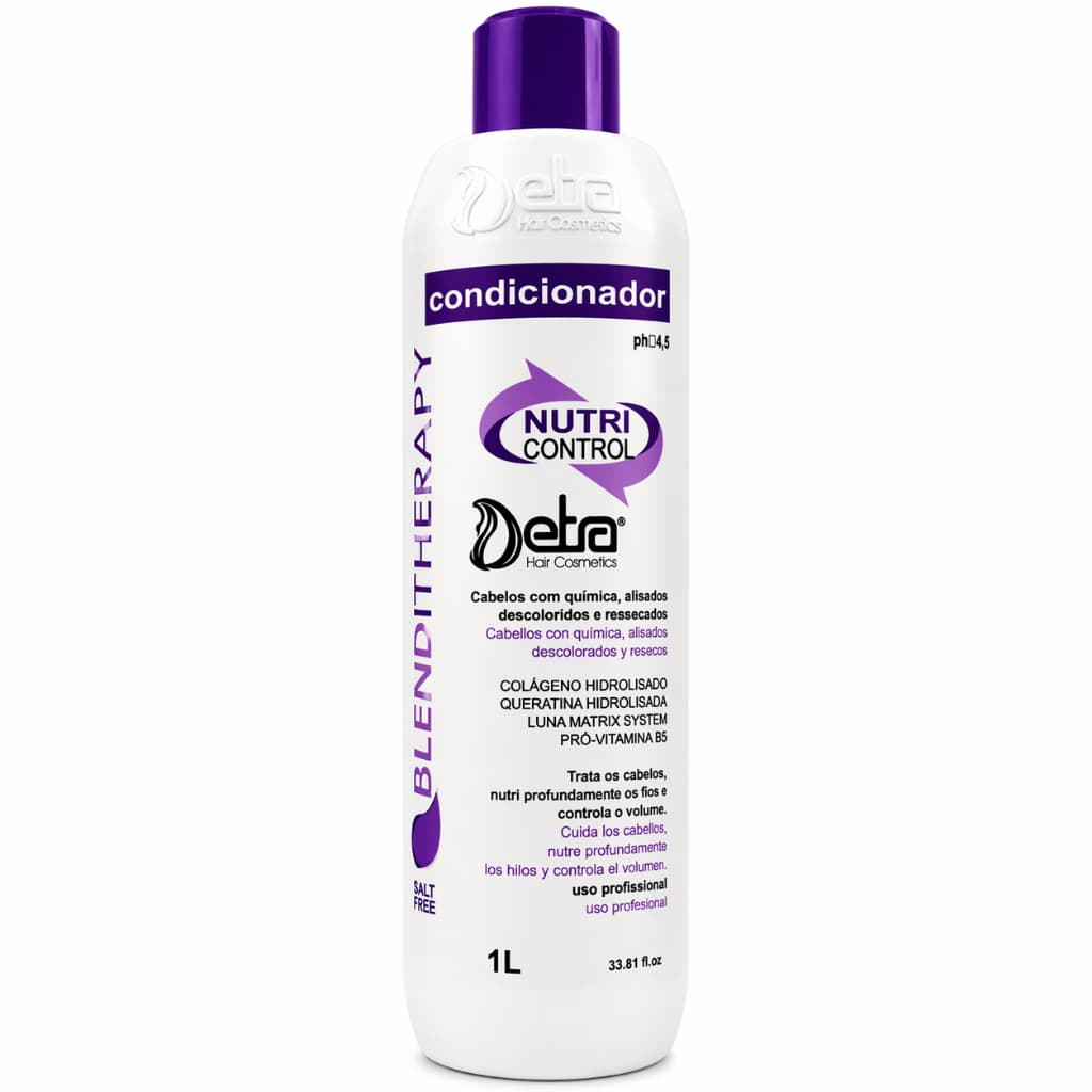 Condicionador Pós Química Nutri Control 1 Litro Reposição de Massa Capilar Colágeno Detra Cosmeticos