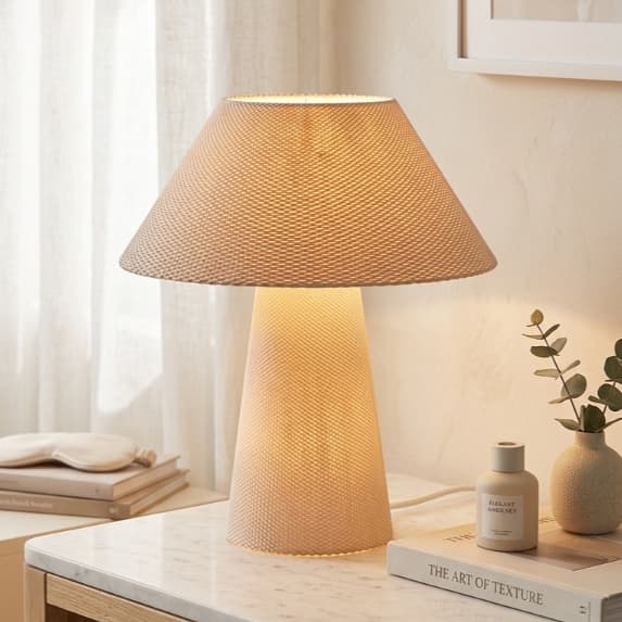 Abajur de Mesa Shanghai Tricot Decorativo | Luminária Moderna para Quarto, Sala e Escritório