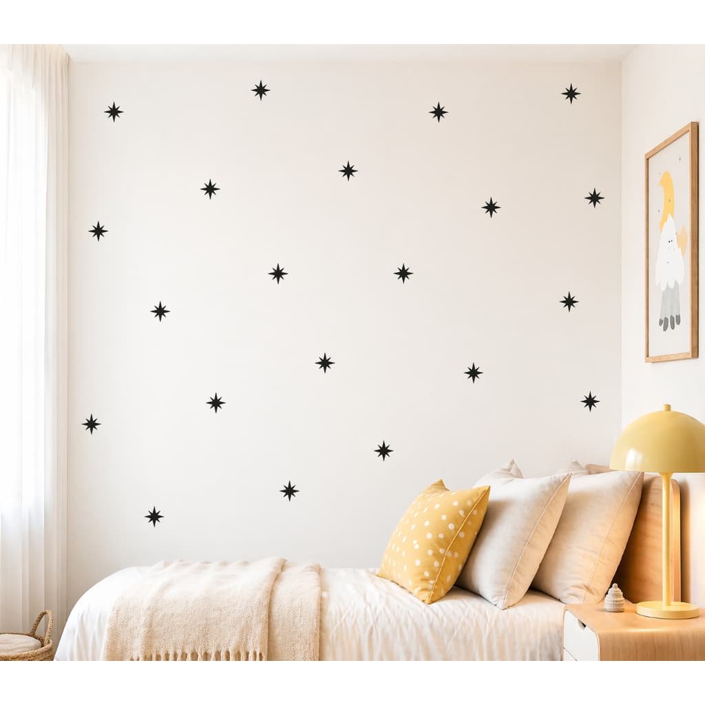 Adesivos de Parede Estrela - Adesivos de Parede Estrela Personalizados em Cores - Adesivos de Parede Retrô