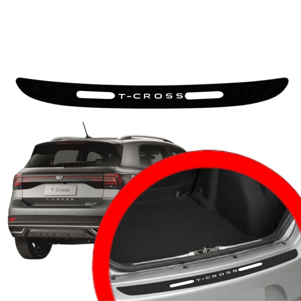 SOLEIRA PROTEÇAO PORTA MALA T-CROSS UNIVERSAL PARA CARRO AUTOMOTIVO PERSONALIZADA VARIAS CORES