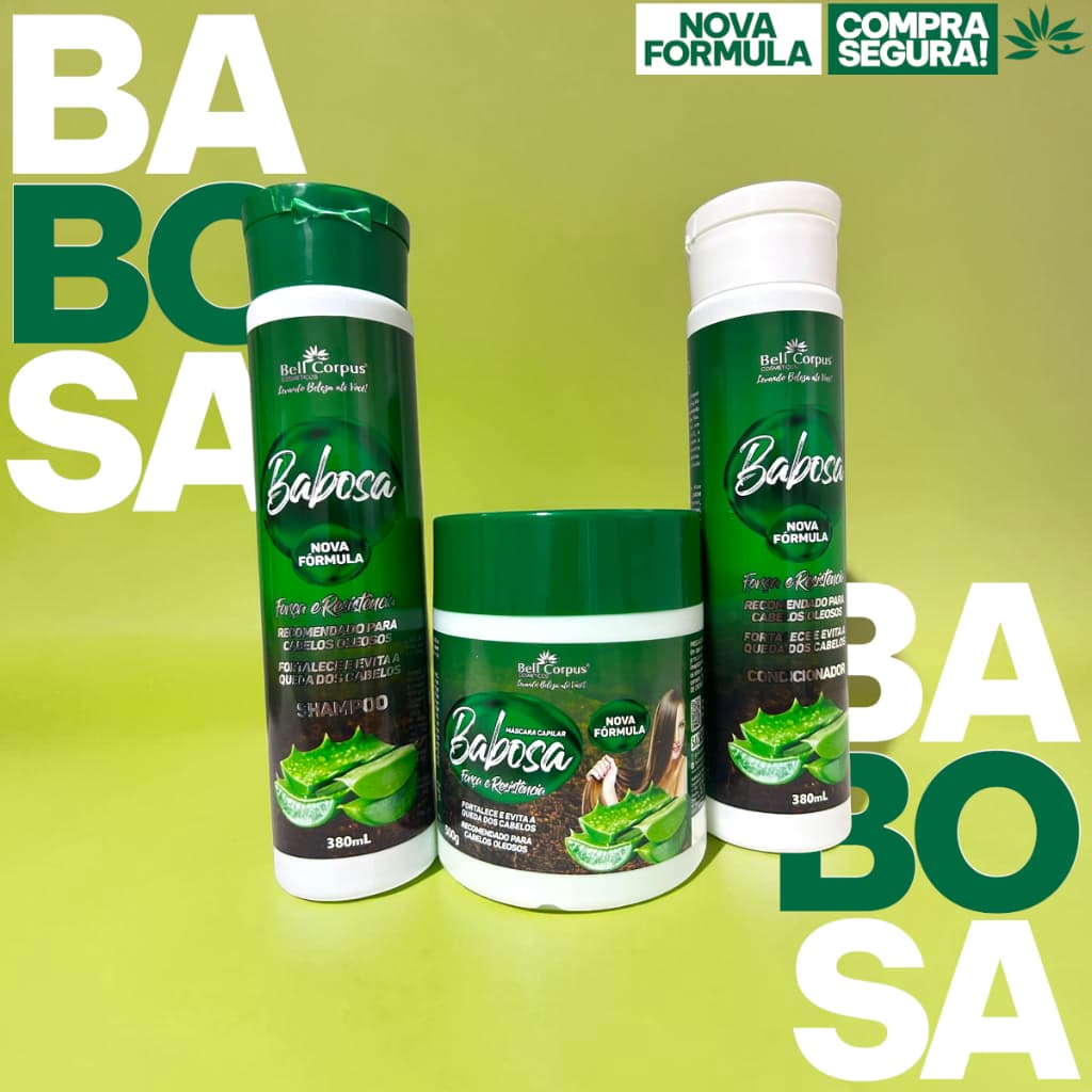Kit Tratamento Capilar Original Babosa Bell Corpus Shampoo e Condicionador e Mascara Bell Corpus