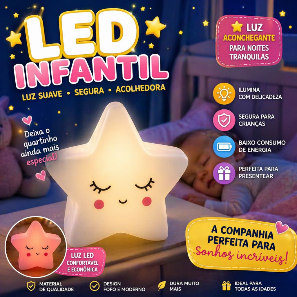 luminária de estrela para quarto de bebê  sonho infantil