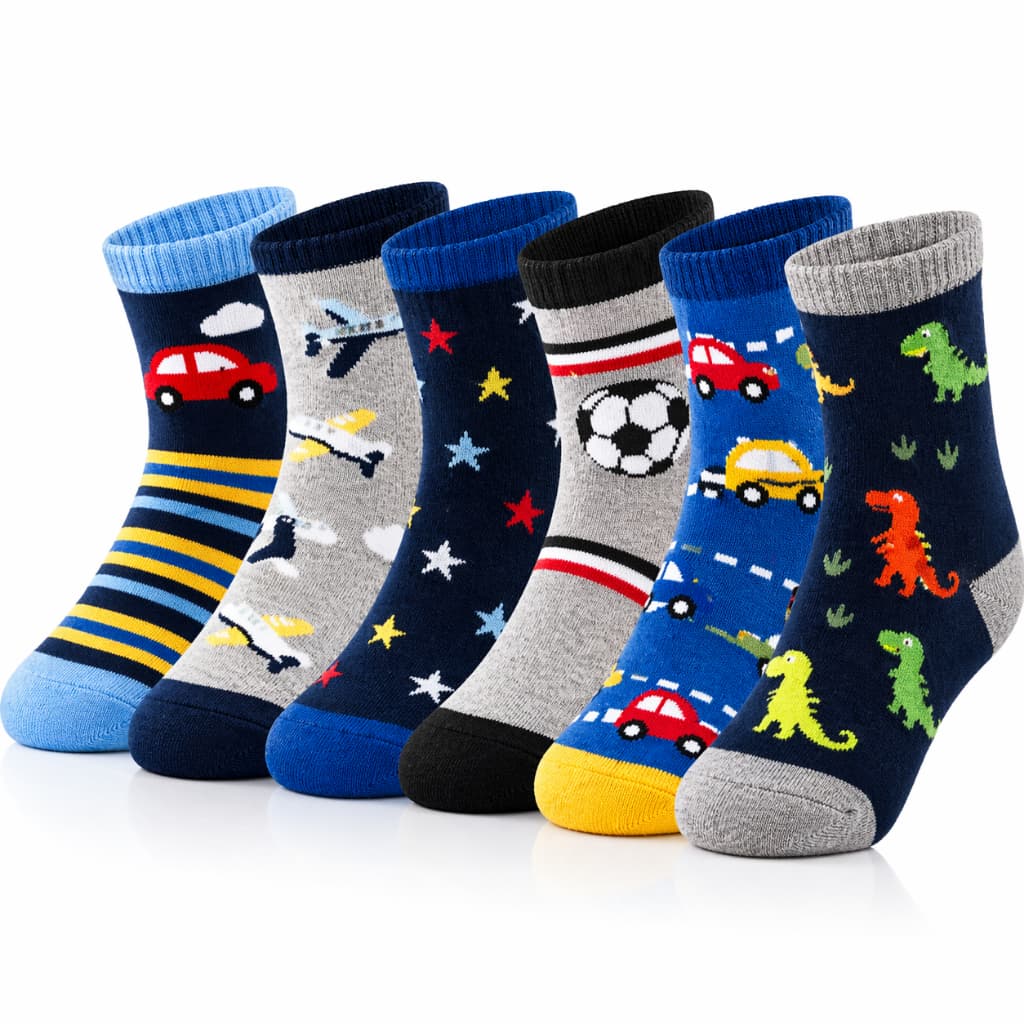 Kits Pares Meia Estampada Cano Médio 0 Até 12 Anos Masculina Divertida Masculino Menino Bebê RN