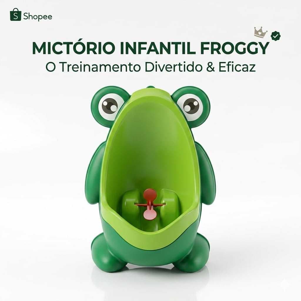 Mictório Penico Sapinho Infantil Menino Ajuda no Aprendizado ir ao Banheiro, Azul, Verde ou Laranja.