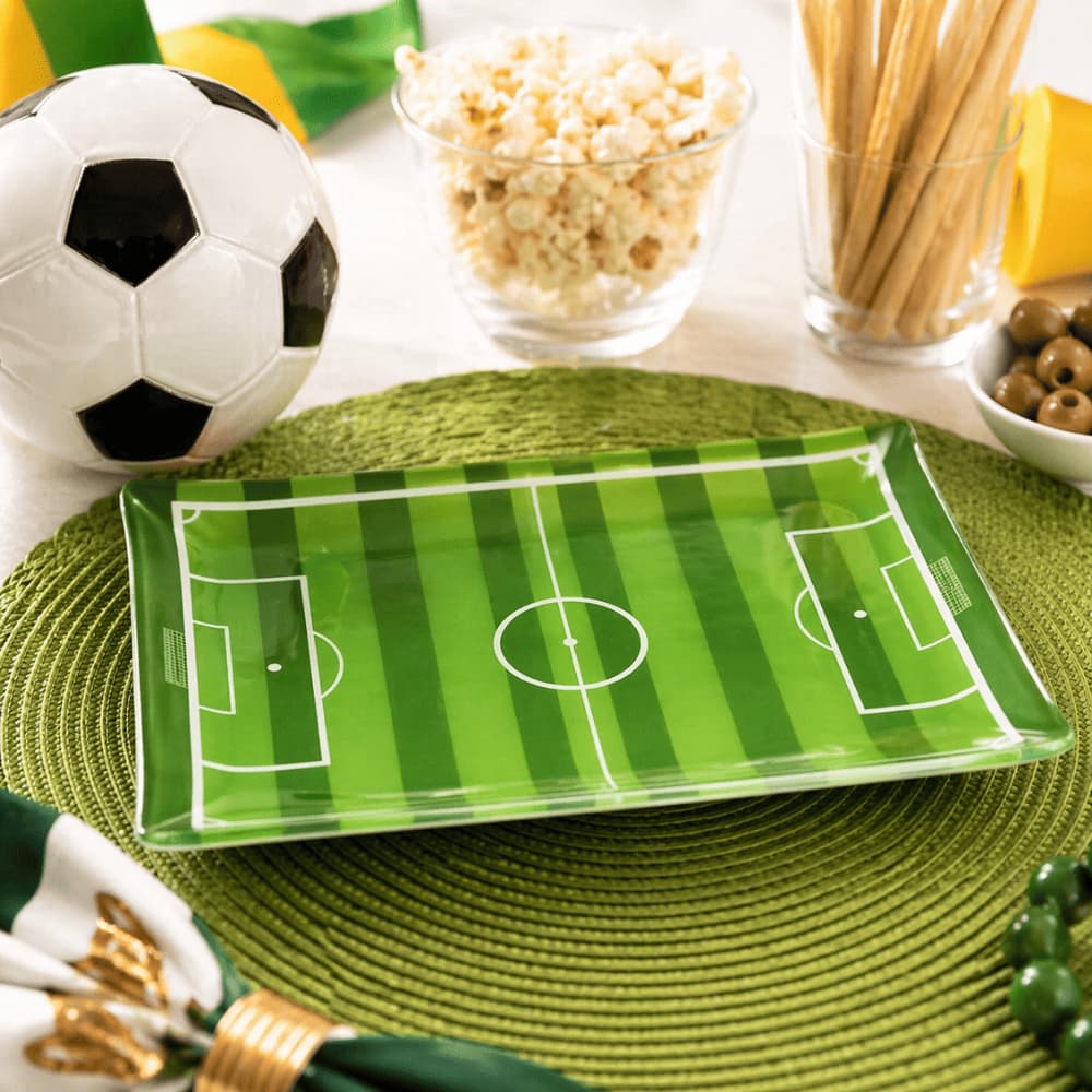 Petisqueira De Vidro Campo De Futebol Brasil Copa Do Mundo Prato Para Petiscos Mesa Posta