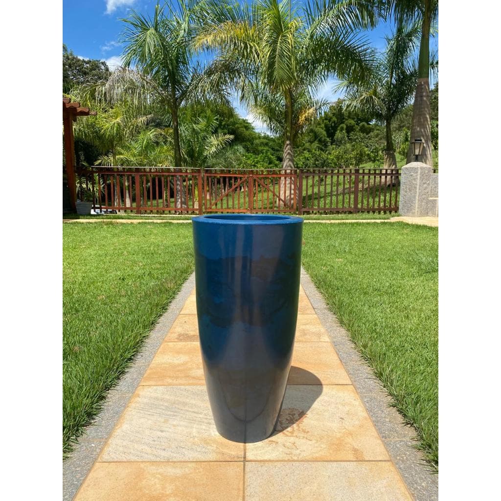 Vaso Grande Para Plantas Coluna Ibiza Slim 73 cm Liso Marmorizado Decorativo Premium