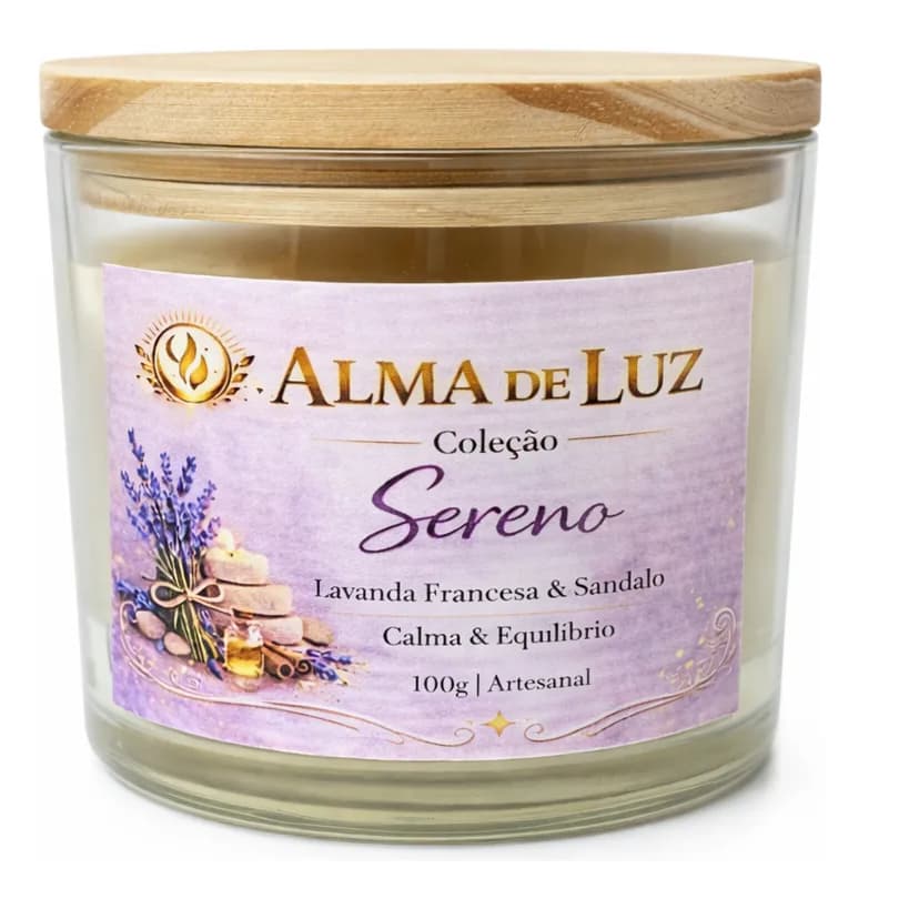 Vela Aromática Premium 100g Perfumada Lavanda E San Presente