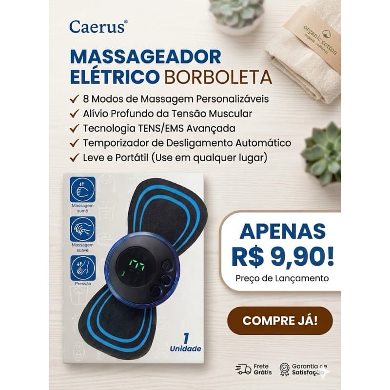Mini Massageador Elétrico Portátil Recarregavel