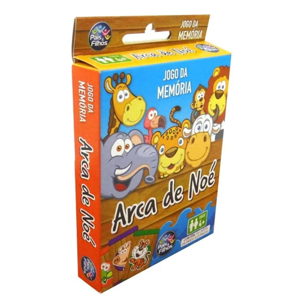 Jogo da Memória Arca de Noé Infantil 56 Cartas Educativo +4 Anos Pais & Filhos