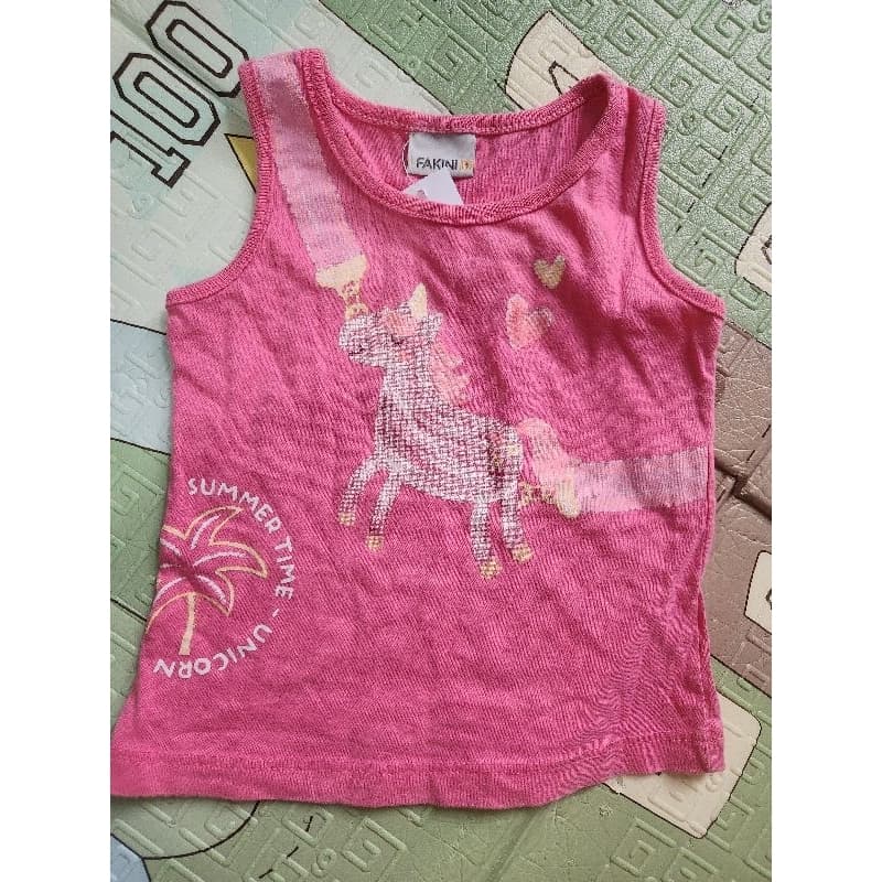 [Desapego Fakini] Regata rosa unicórnio Tam 1 bebe menina
