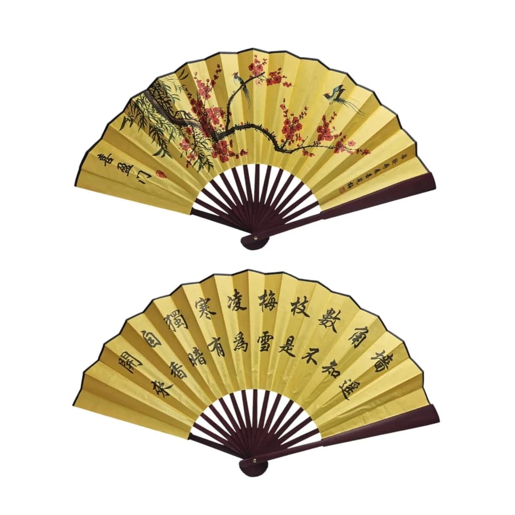 Leque Grande De Madeira Oriental Sortidos 60cm aberto Pode ser utilizado tanto como acessório ou como objeto decorati